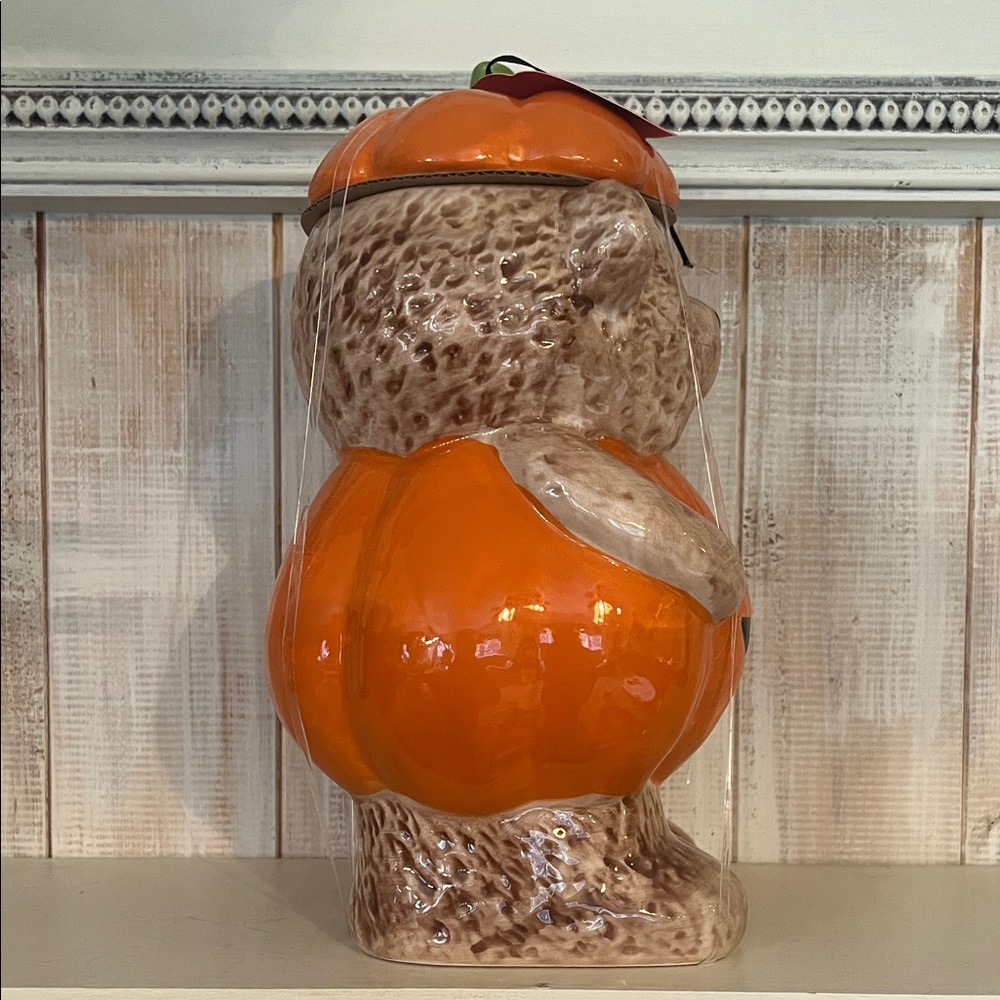 Creepy Critters Bear Pumpkin Halloween Ceramic‎ Cookie Jar Spooky Decor - Picture 3 of 6